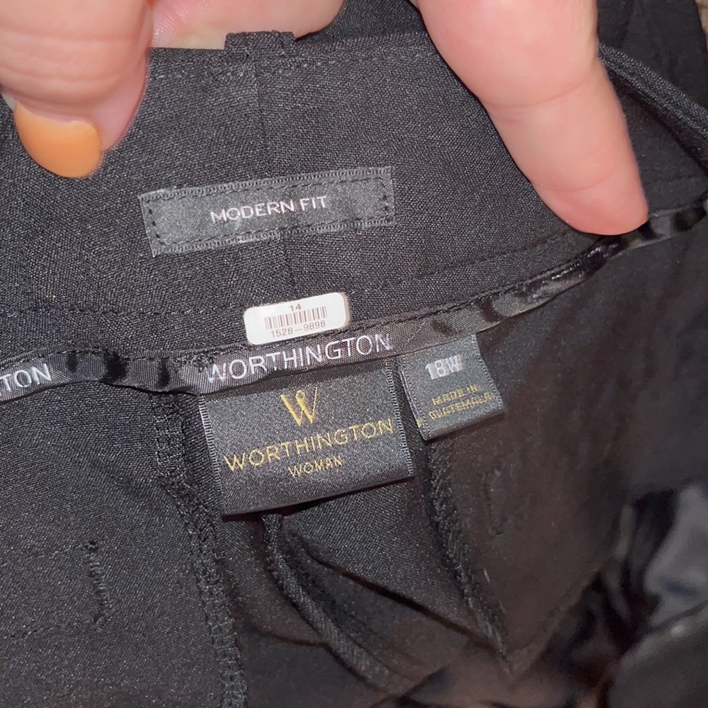 Worthington size 18w black dress pants